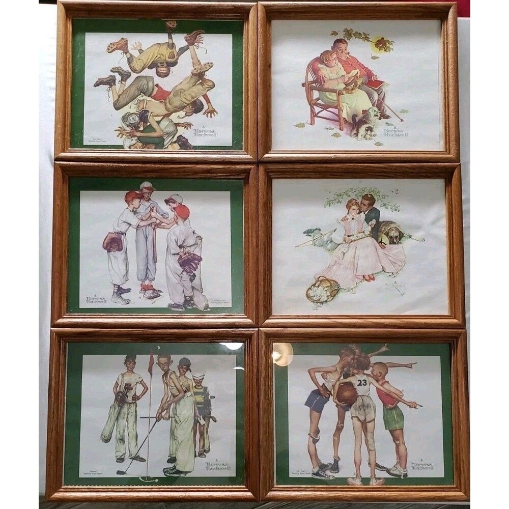 Norman Rockwall Calendar Prints Framed Used